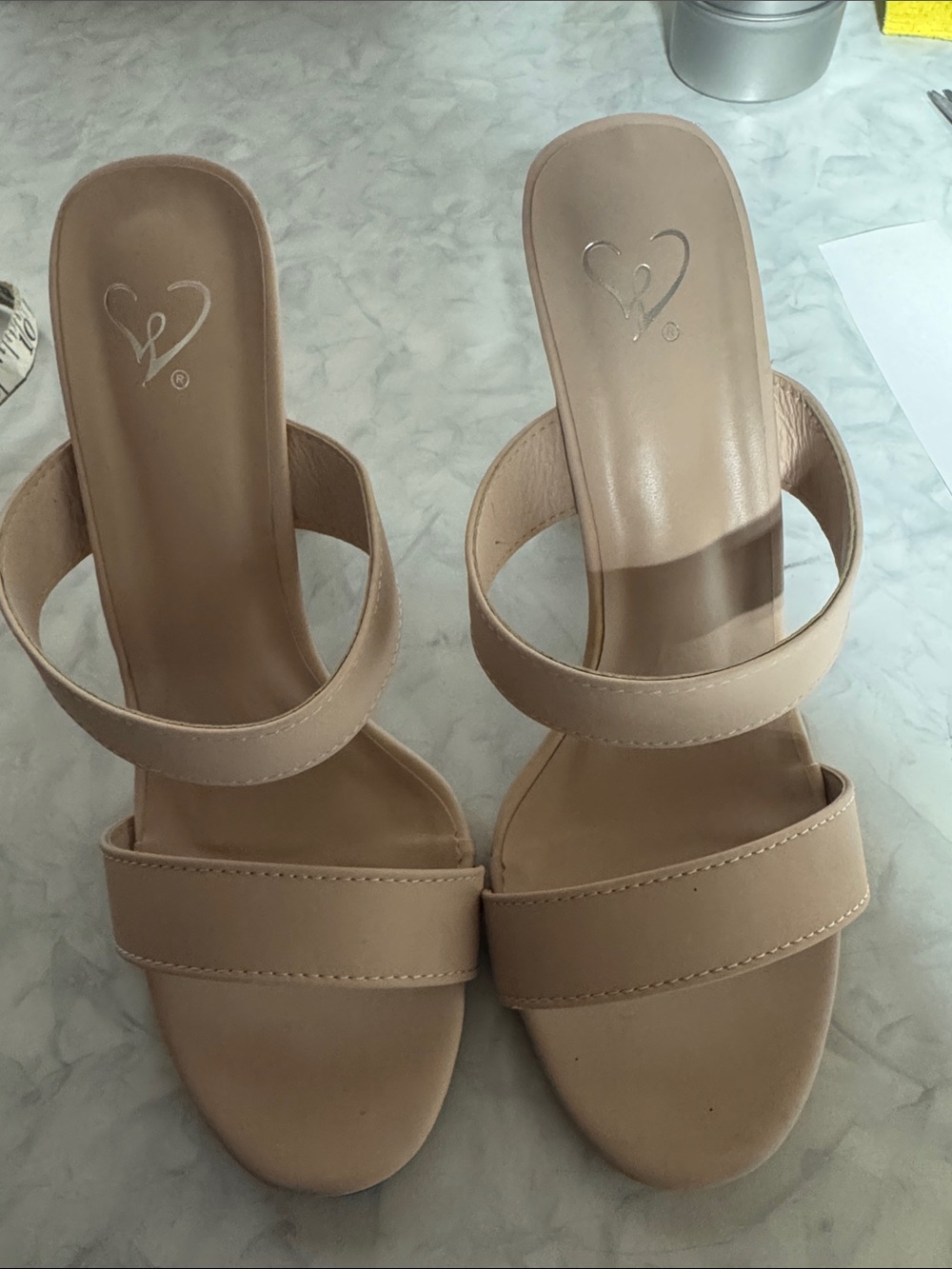 Vince Camuto Women’s Nude Double-Strap Slide Sandals